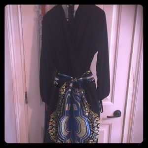 Black Tribal Maxi dress